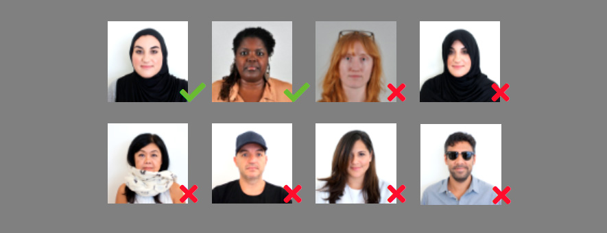 Ejemplos de vestimenta y gafas